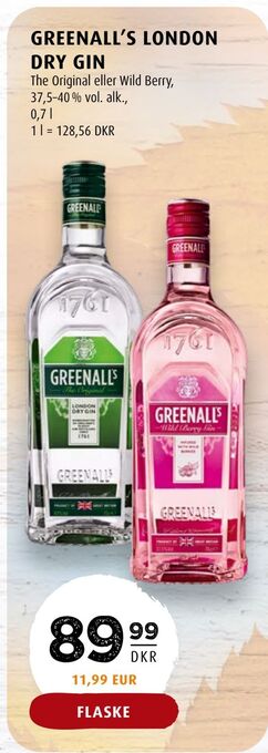Scandinavian Park Greenall's london dry gin tilbud