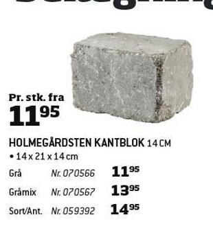 Bygma Holmegårdsten kantblok tilbud