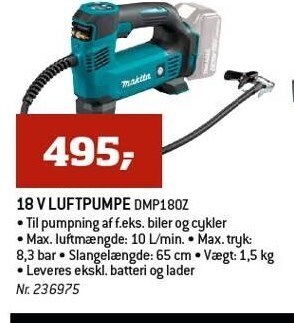 Bygma 18 v luftpumpe tilbud