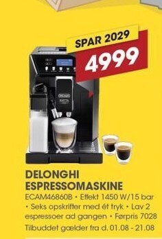 Punkt1 Delonghi espressomaskine tilbud