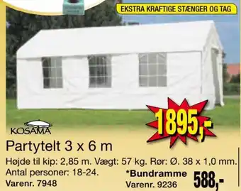 Harald Nyborg Partytelt 3 x 6 m tilbud