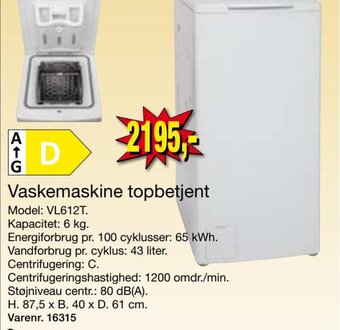 Harald Nyborg Vaskemaskine topbetjent tilbud