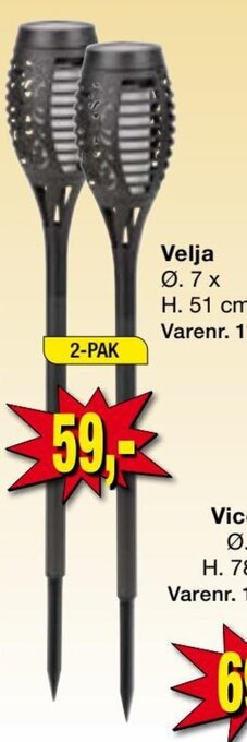 Harald Nyborg Fakkel solcellelampe velja tilbud