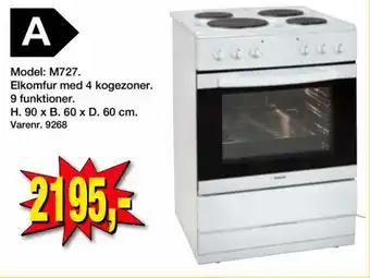 Elkomfur med 4 kogezoner