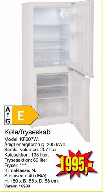 Harald Nyborg Køle/fryseskab tilbud