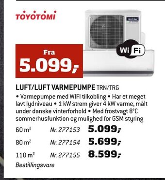 Luft/luft varmepumpe trn/trg