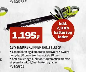 Bygma 18 v hækkeklipper tilbud