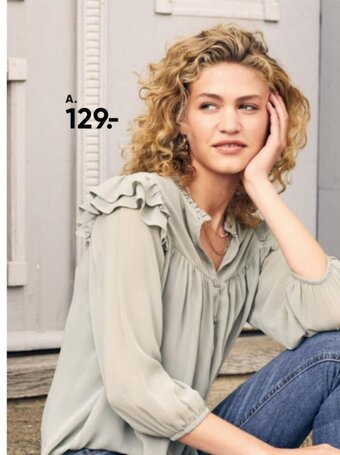 Bilka Bluse S-XXL Grøn elle blå tilbud
