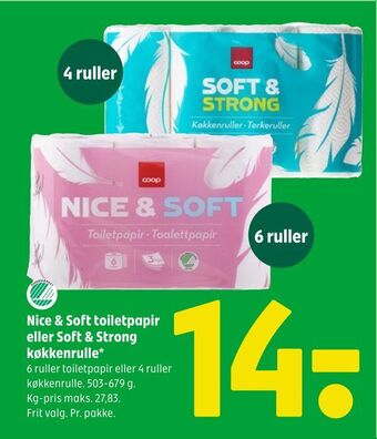 Coop 365 Nice & soft toiletpapir eller soft & strong køkkenrulle tilbud