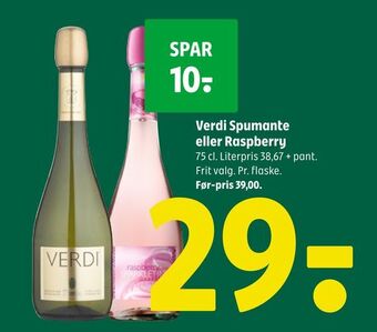 Coop 365 Verdi spumante eller raspberry tilbud