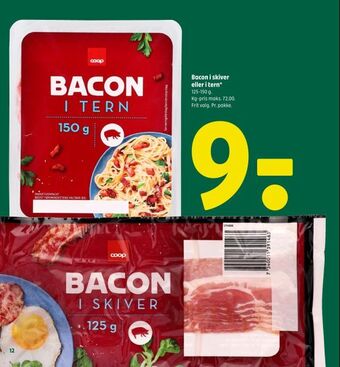 Coop 365 Bacon i skiver eller i tern tilbud
