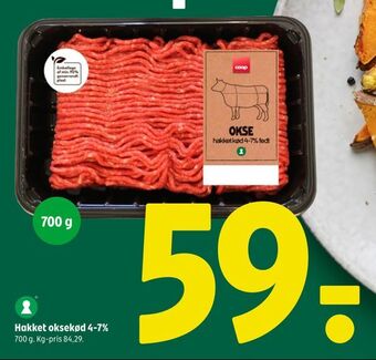 Coop 365 Hakket oksekød 4-7% tilbud
