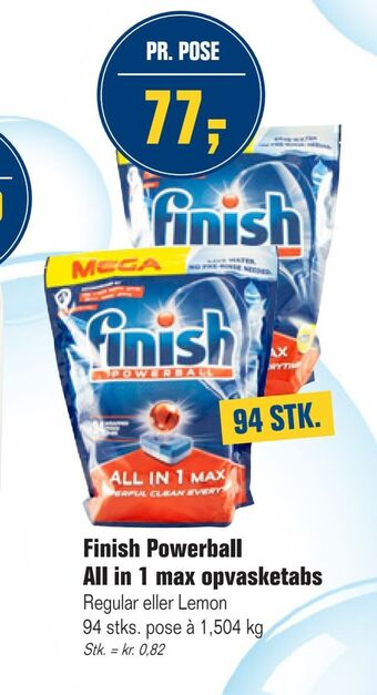 Otto Duborg Finish powerball all in 1 max opvasketabs tilbud