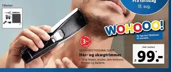 Lidl Hår- og skægtrimmer inkl. batteri tilbud
