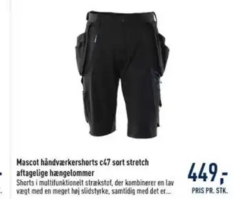 Johannes Fog Mascot Håndværkershorts c47 hvid Stretch aftagelige Hængelommer tilbud