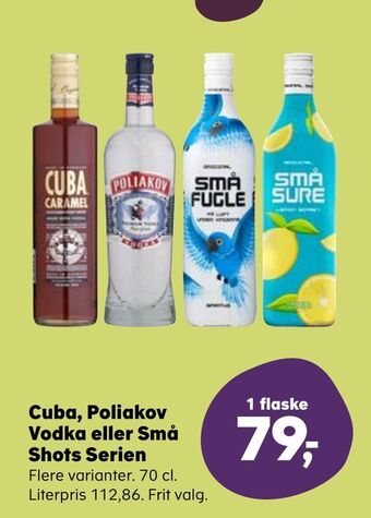 Kvickly Cuba, poliakov vodka eller små shots serien tilbud