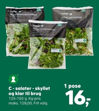Kvickly C - salater - skyllet og klar til brug tilbud