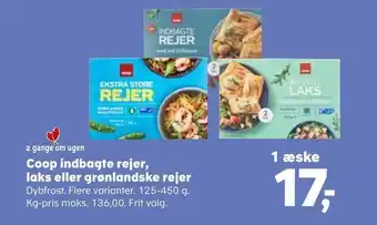 SuperBrugsen Coop indbagte rejer, laks eller grønlandske rejer tilbud