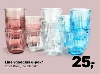 SuperBrugsen Line vandglas 6-pak tilbud