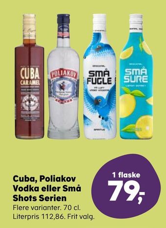 SuperBrugsen Cuba, poliakov vodka eller små shots serien tilbud