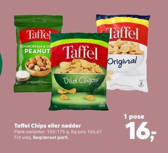 SuperBrugsen Taffel chips eller nødder tilbud
