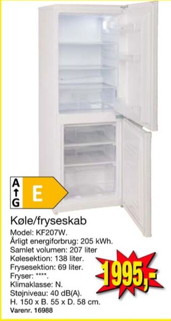 Harald Nyborg Wasco køle/fryseskab tilbud