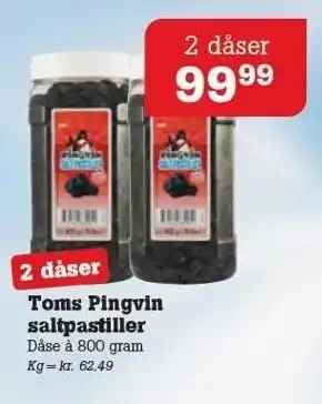 Poetzsch Padborg Toms pingvin salt pastiller tilbud
