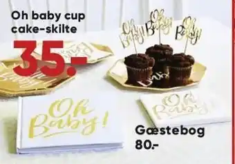Bilka Oh baby cup cake-skilte el. gæstebog tilbud