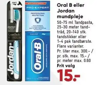 Bilka Oral b el. jordan mundpleje tilbud