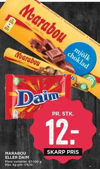 MENY Marabou el. daim tilbud