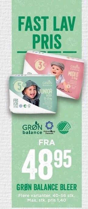 MENY Grøn balance bleer tilbud