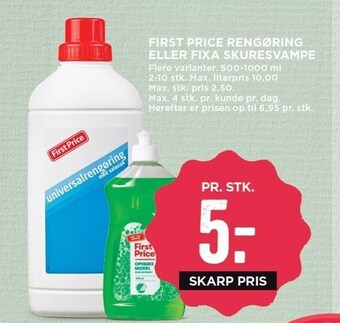 MENY First price rengøring el. fixa skuresvampe tilbud