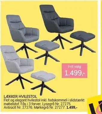 Daells Bolighus Lækker hvilestol - frit valg tilbud