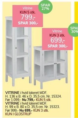 Daells Bolighus Vitrine tilbud