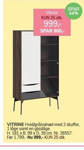 Daells Bolighus Vitrine tilbud