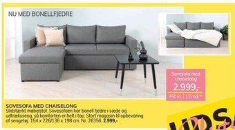 Daells Bolighus Sovesofa med chaiselong tilbud