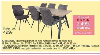 Daells Bolighus Spisebord el. spisestuestol tilbud