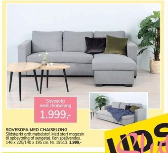 Daells Bolighus Sovesofa med chaiselong tilbud