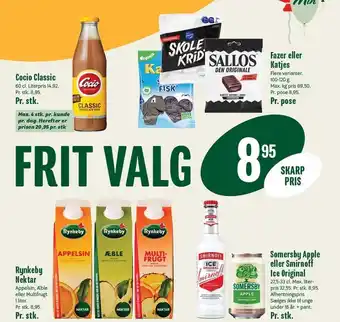 Min Købmand Cocio classic, fazer eller katjes, rynkeby nektar, somersby apple eller smirnoff ice original tilbud