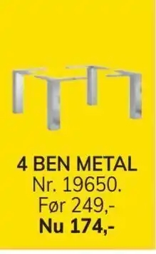 Daells Bolighus 4 ben metal tilbud