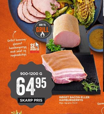 MENY Røget bacon eller hamburgerryg tilbud