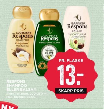 MENY Respons shampoo eller balsam tilbud