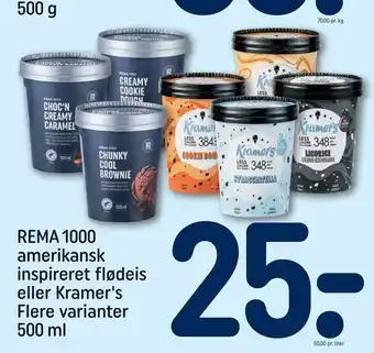 REMA 1000 Rema 1000 amerikansk inspireret flødeis eller kramer's tilbud