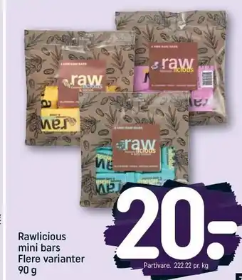 REMA 1000 Rawlicious mini bars tilbud