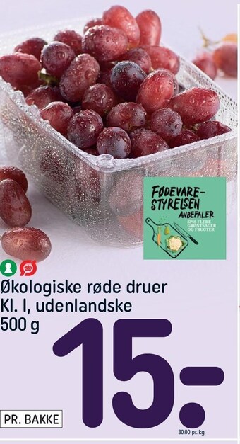REMA 1000 Økologiske røde druer tilbud