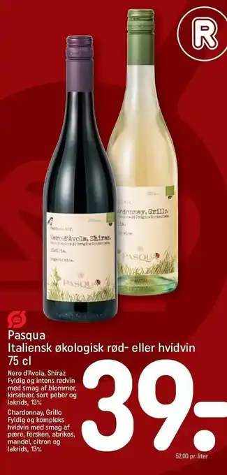 REMA 1000 Pasqua italiensk økologisk rød- el. hvidvin tilbud