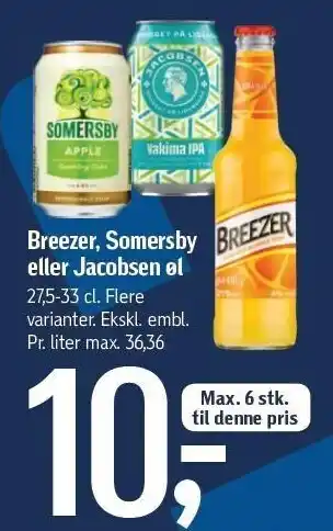 Føtex Breezer, somersby eller jacobsen øl tilbud