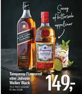 Tanqueray flavoured el. johnnie walker black