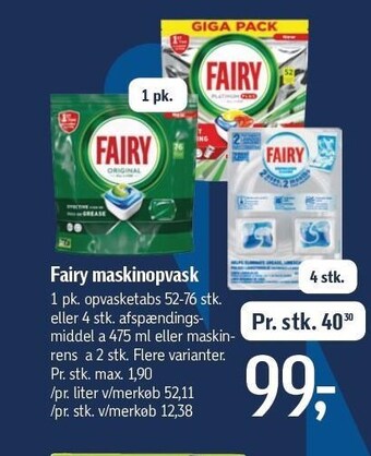 Føtex Fairy maskinopvask tilbud