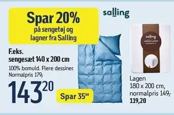 Føtex Spar 20% på sengetøj og lagner fra saling tilbud